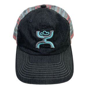 Get Your Hooey Black Denim Multicolor Mesh Cowboy Trucker Cap Snapback Hat